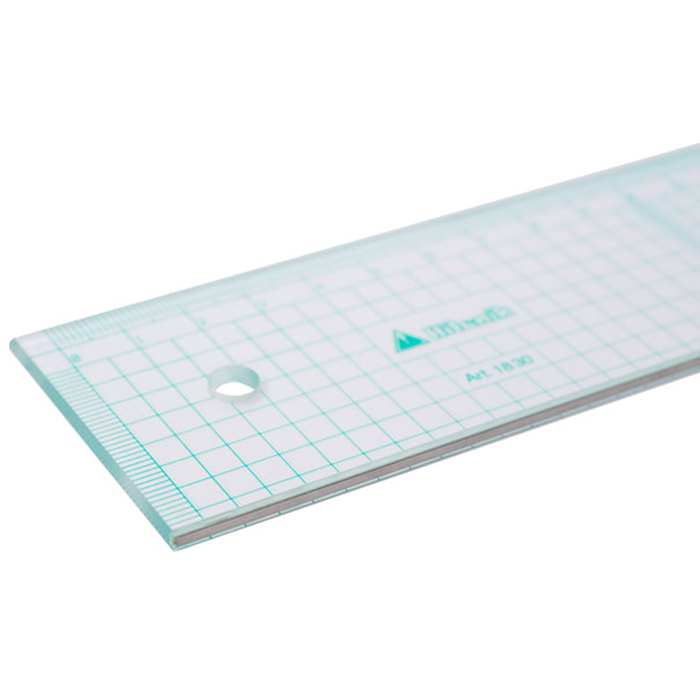 Acrylic ruler with stainless steel edge