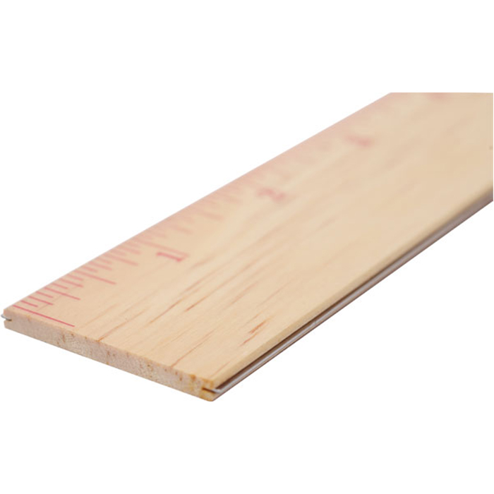 Wooden ruler with double stainless steel edges